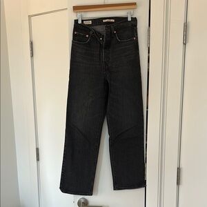 Levi’s Ribcage Straight Ankle Jeans Black wash